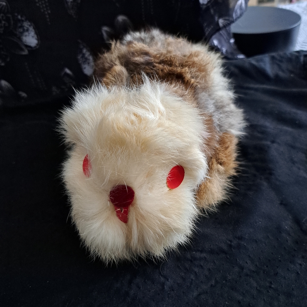 Vintage Furry Rabbit with Red Eyes 1960's...